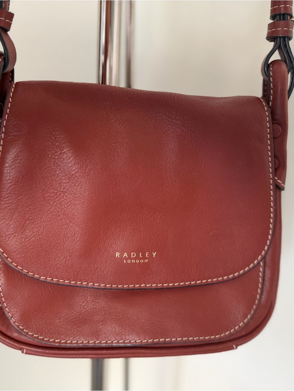 Radley London Women's Red Brown Leather Crossbody Bag